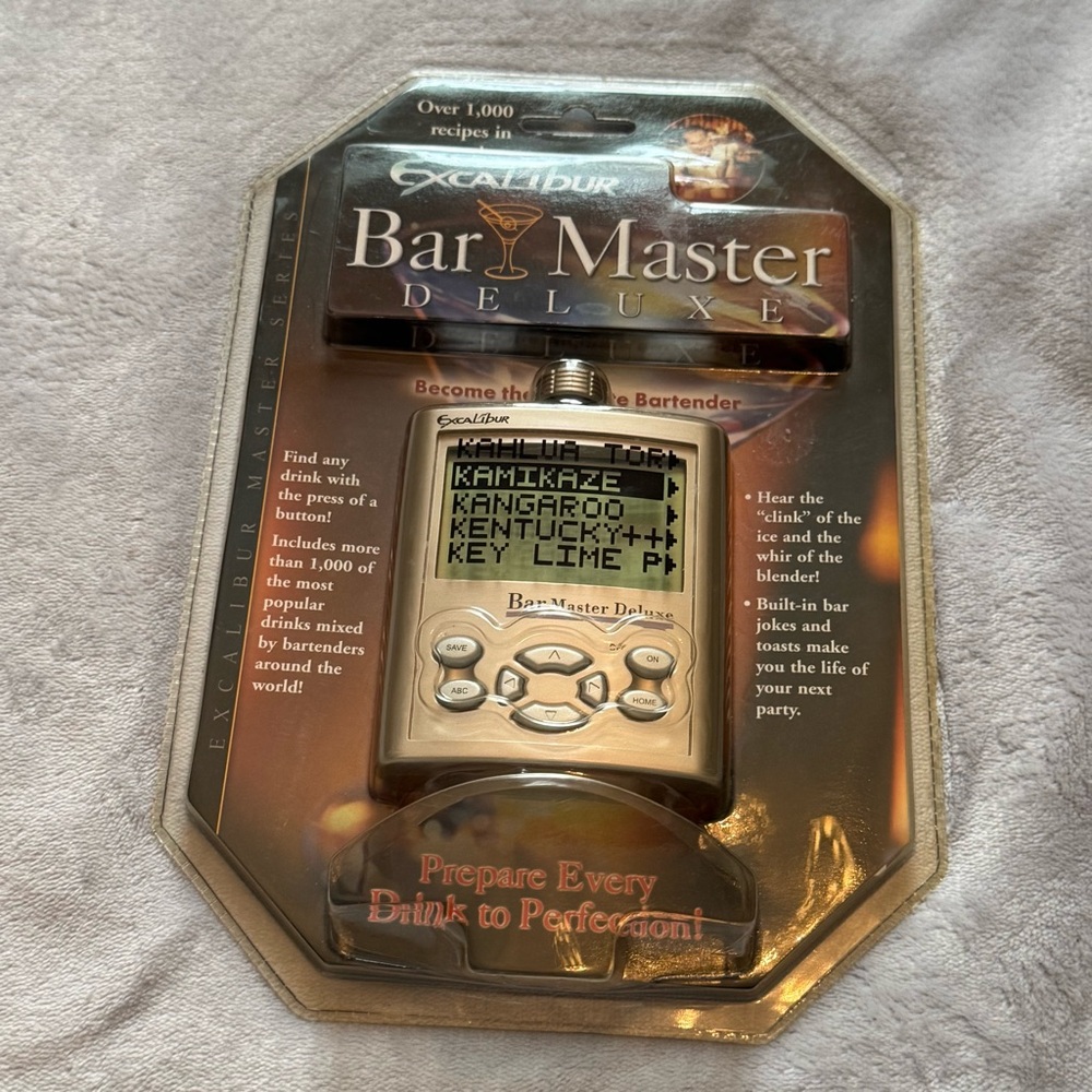 Excalibur BarMaster Deluxe Drink Recipe Assistant NIB 1000+ Recipes